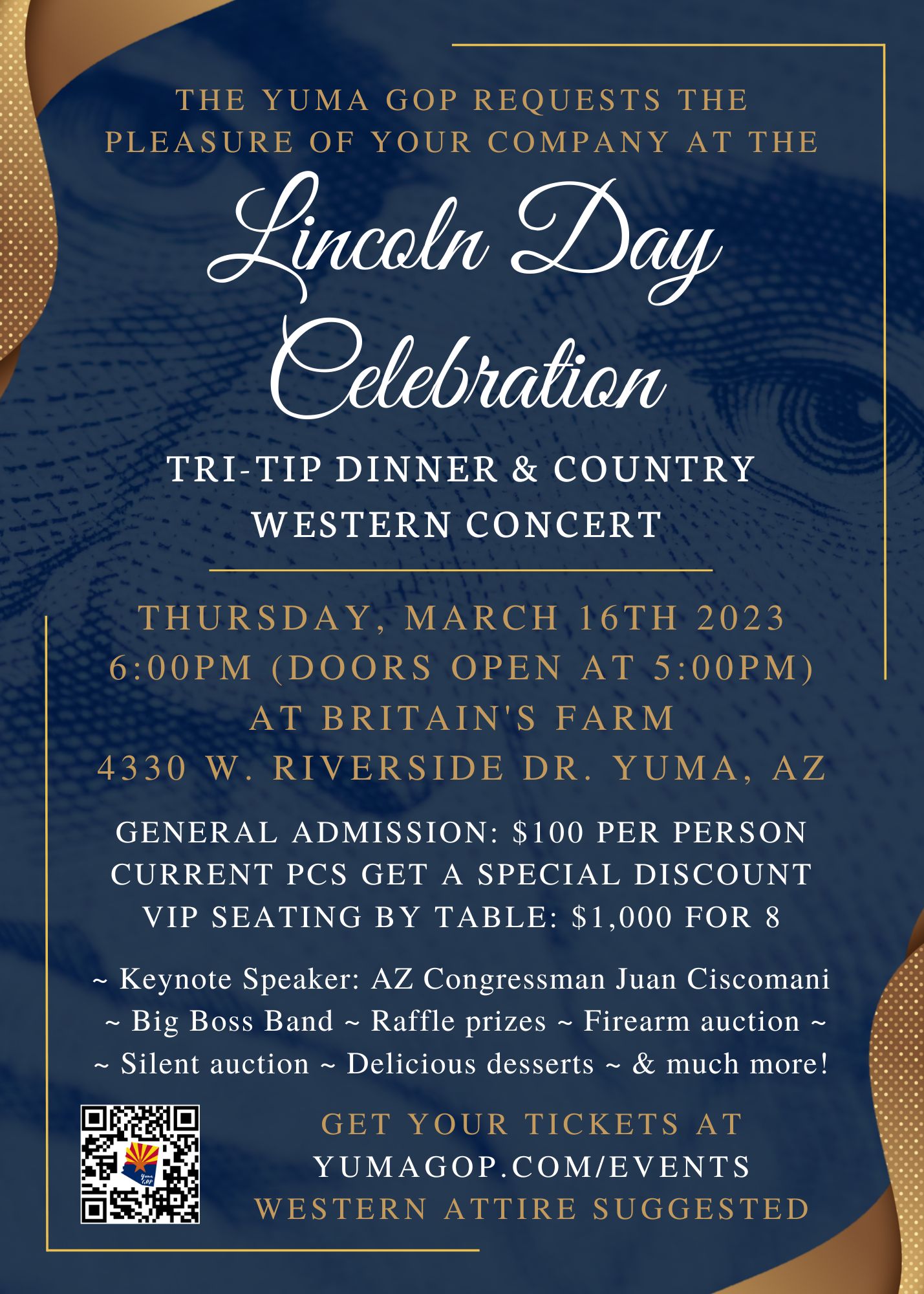 Lincoln Day Celebration Tri-tip Dinner